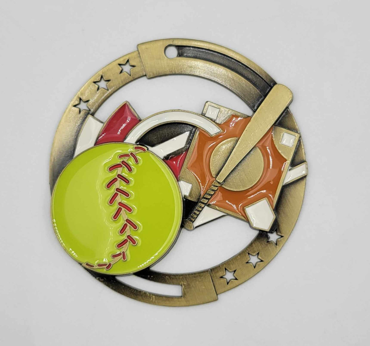 2.75" Gold Full Colour Softball Medal