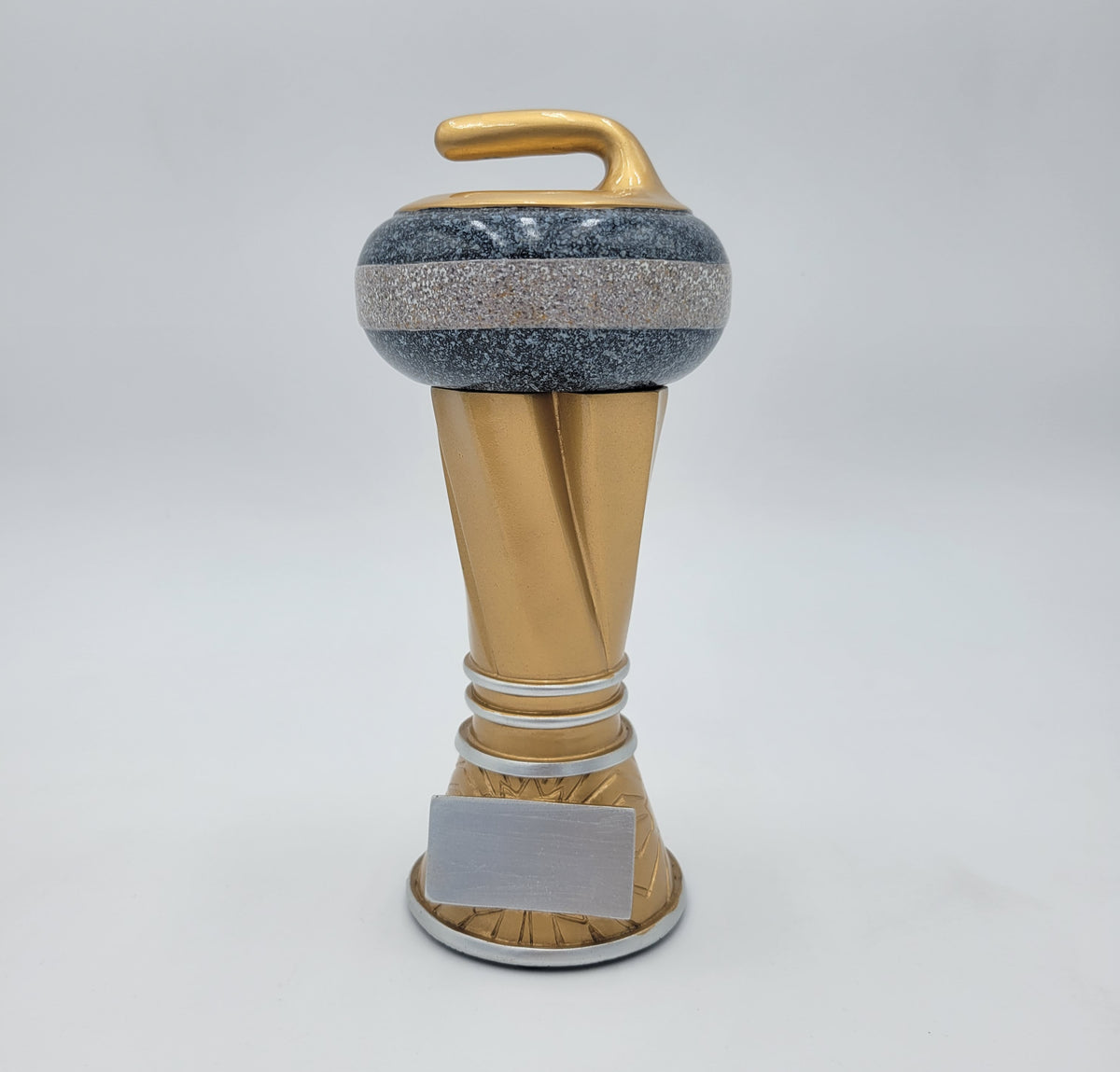8" Gold Curling Trophy