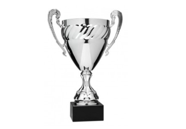 15.75" Large Silver Cup Trophy with Braided Band