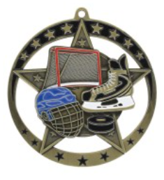2.75" Full Colour Star Hockey Medal