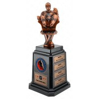 11.25" Bronzed Fantasy Hockey Trophy on Tower Base