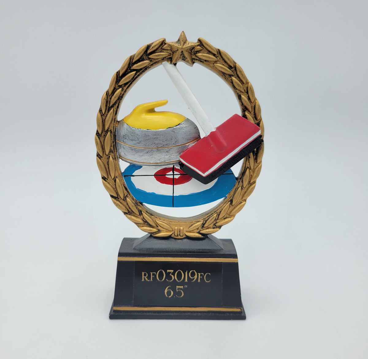 6.5" Negative Space Curling Trophy